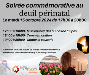 Soirée commémorative au deuil périnatal